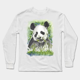 Watercolor Panda Long Sleeve T-Shirt